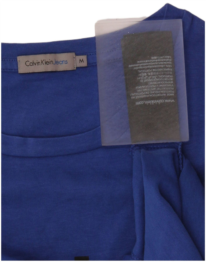 CALVIN KLEIN JEANS Tricou cu grafic pentru femei Top UK 12 Bumbac albastru mediu