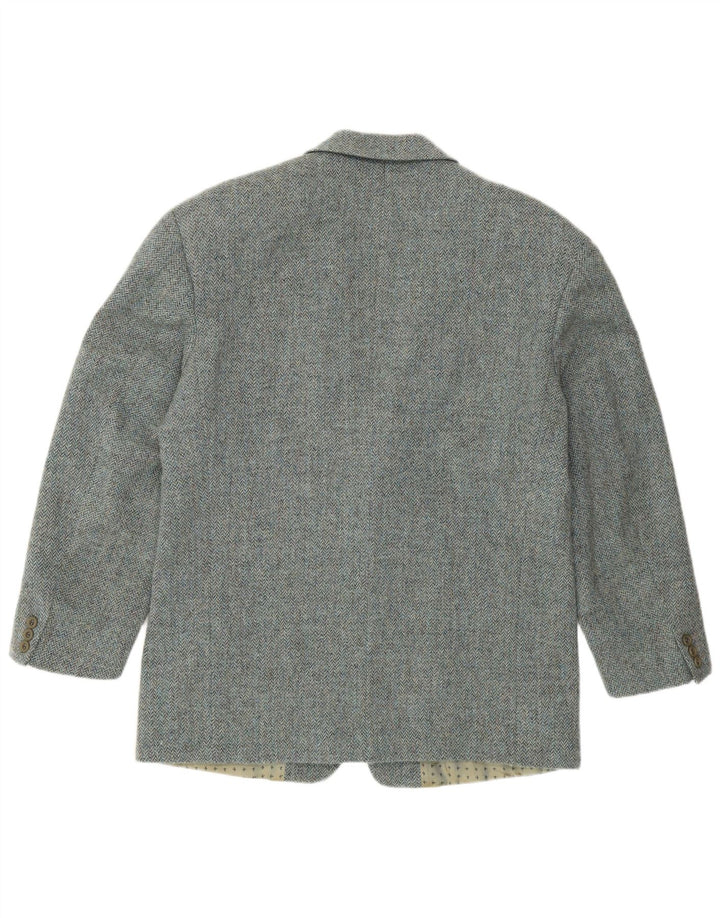 Blazer pentru bărbați HUGO BOSS cu 2 nasturi IT 52 XL Blue Herringbone Lână nouă