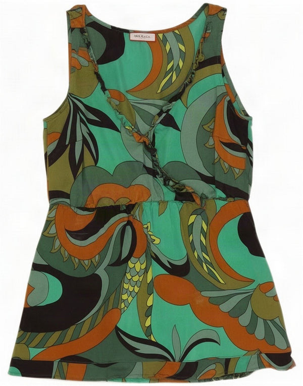 Bluză fără mâneci pentru femei Max & Co. Top UK 10 Small Green Paisley Silk