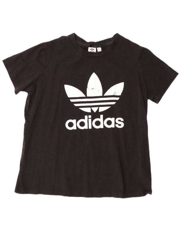 Tricou grafic Adidas pentru femei Top UK 20/22 XL Bumbac negru