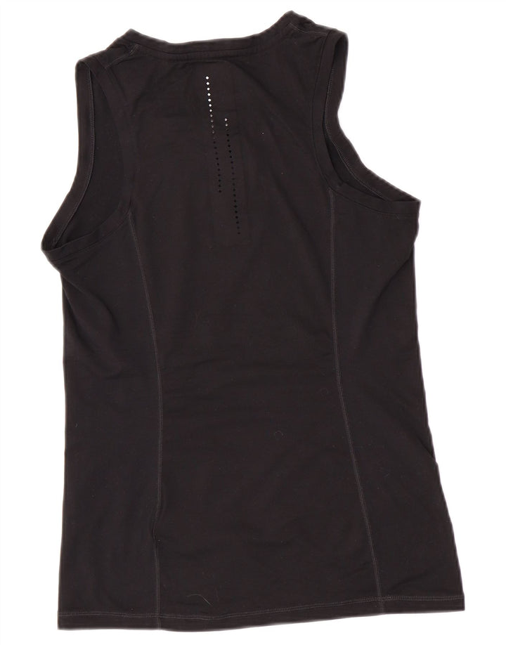 Top cu vestă grafică Nike Dri Fit pentru femei UK 12 Poliester mediu negru