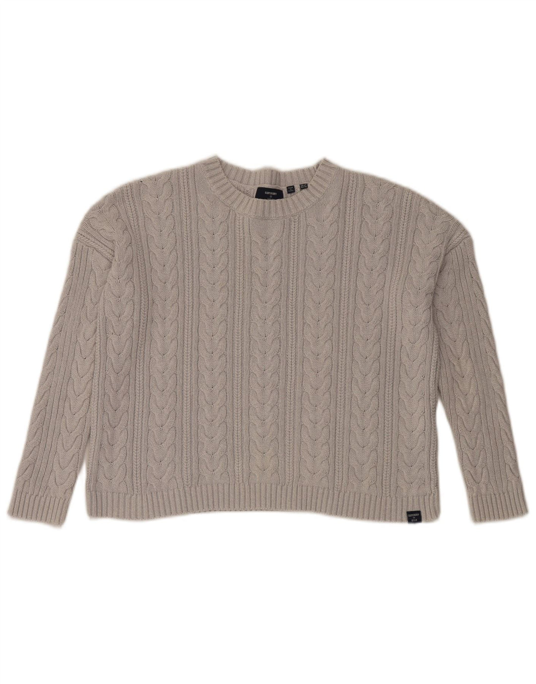 Pulover Superdry pentru femei Crop Oversized Crew Deck Pulover UK 10 Small Gri