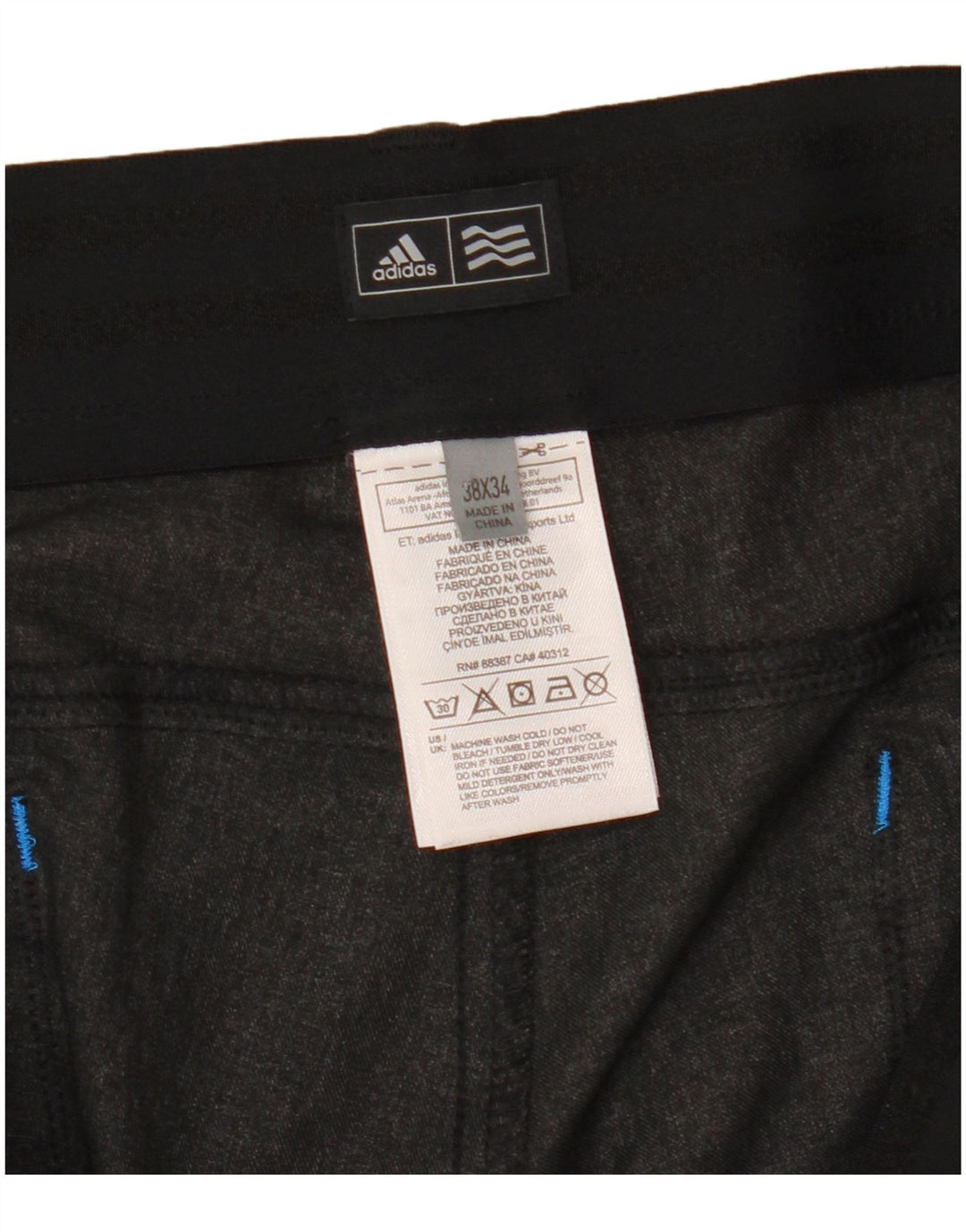 Pantaloni casual drepti pentru bărbați Adidas W38 L34 poliester gri