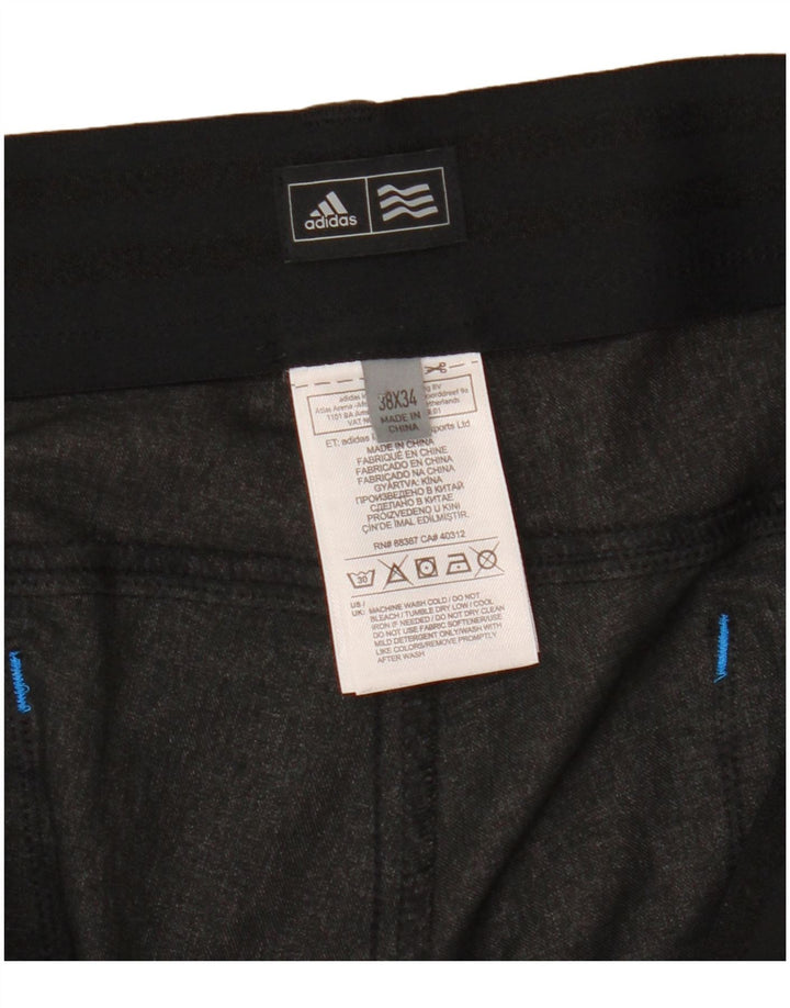 Pantaloni casual drepti pentru bărbați Adidas W38 L34 poliester gri