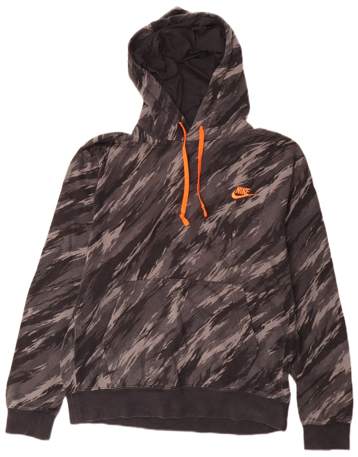 Pulover Nike pentru bărbați, bumbac camuflaj, gri mediu