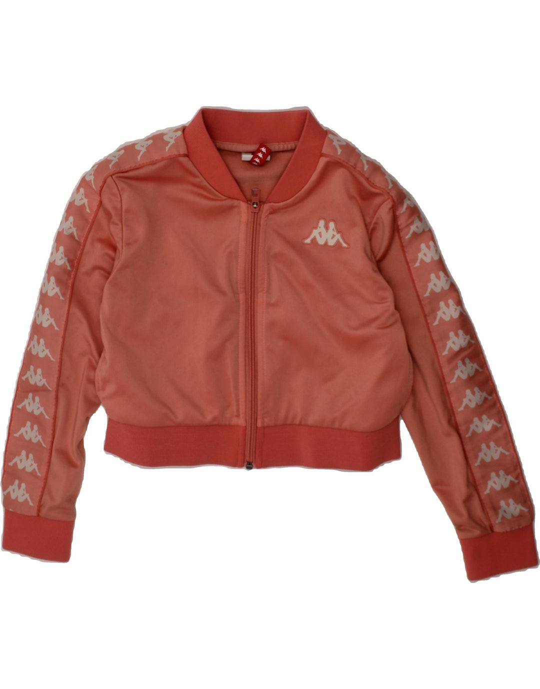 KAPPA Girls Graphic Crop Tracksuit Top Jacket 7-8 Years Red Polyester Vintage Kappa and Second-Hand Kappa from Messina Hembry 