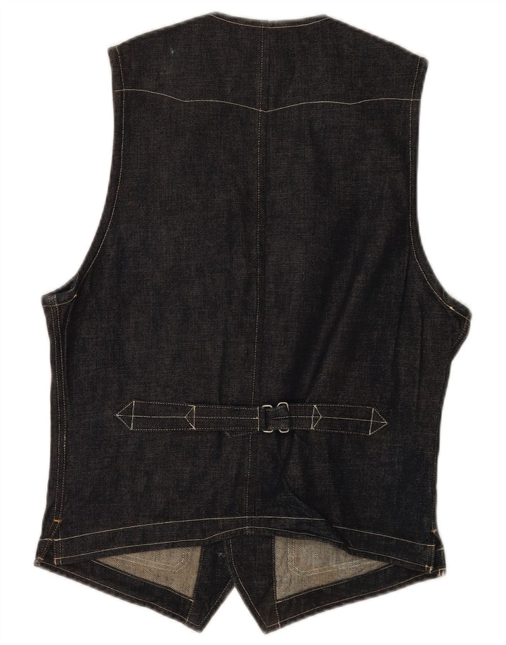 Vestă de blugi vintage pentru bărbați, mică, bleumarin