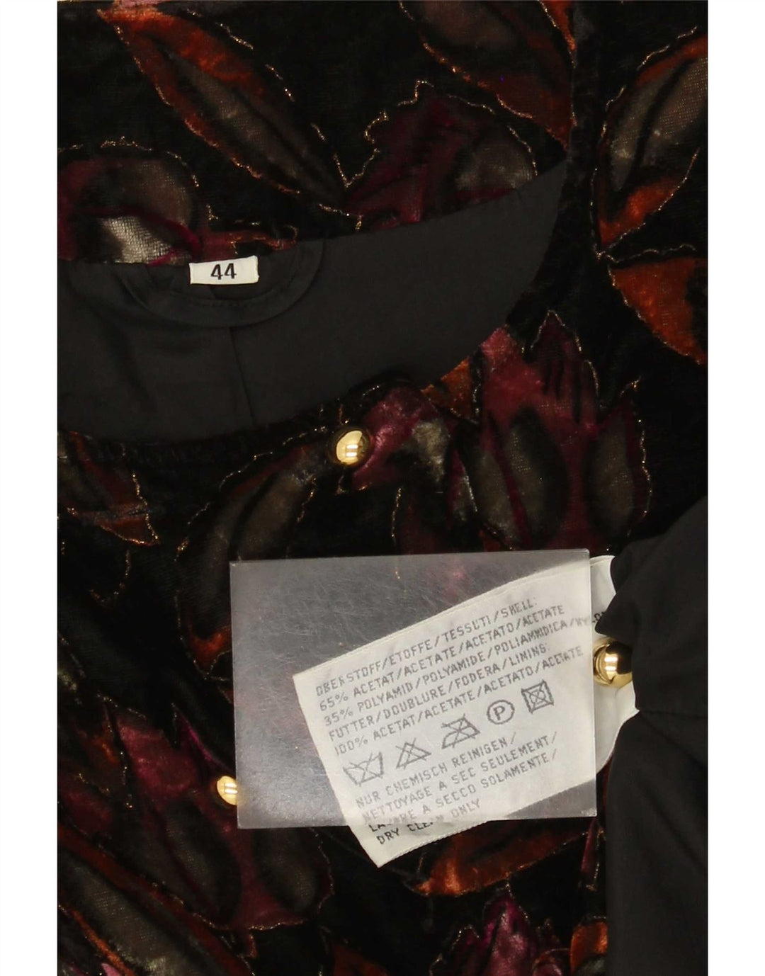Blazer Vintage pentru femei din catifea IT 44 Medium Multicolor Floral