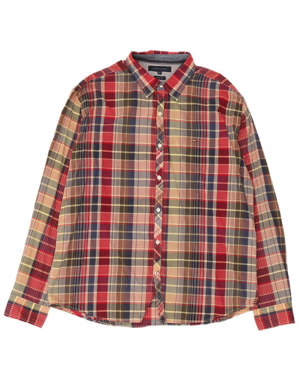 Cămașă pentru bărbați Tommy Hilfiger Vintage Fit Flannel XL, bumbac cu carouri multicolore