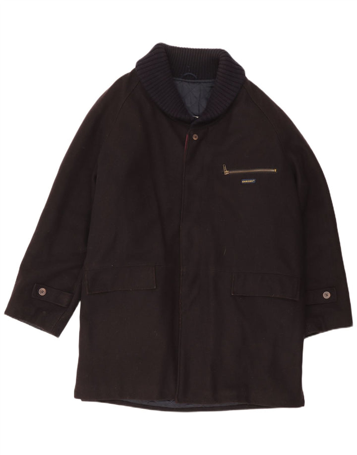 Pardesiu vintage pentru bărbați UK 42 XL, viscoză neagră