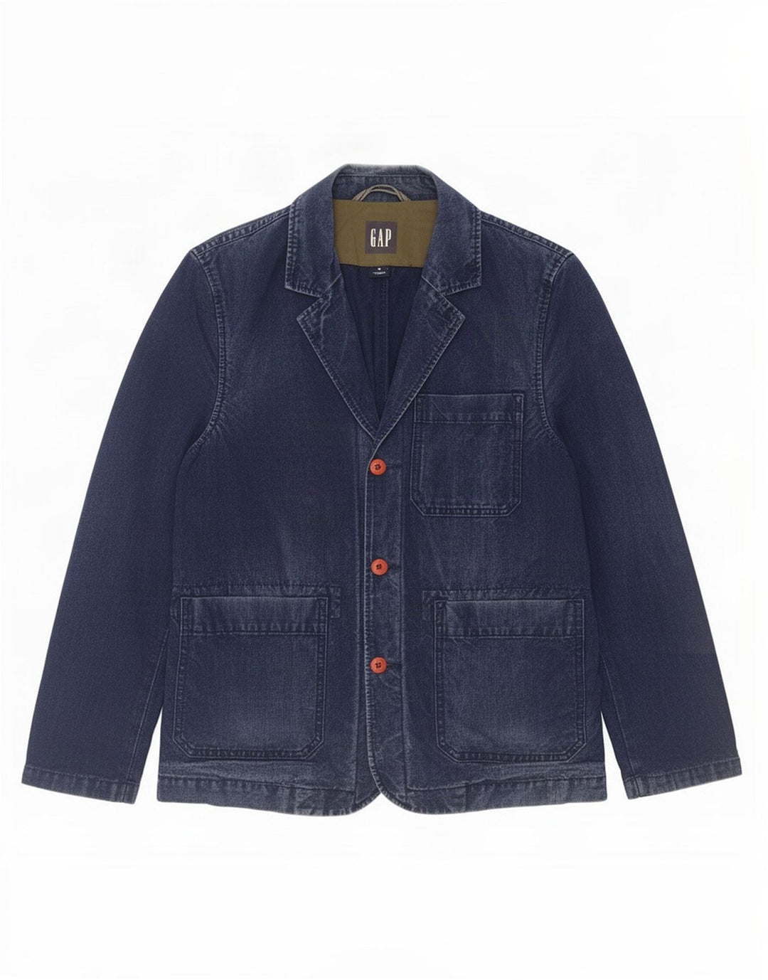 Jachetă Gap pentru bărbați din denim cu 3 nasturi, UK 38, bumbac mediu albastru bleumarin