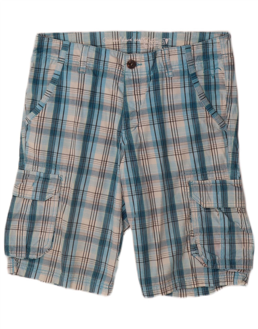 Pantaloni scurti cargo pentru bărbați EDC W34 Large Blue Check