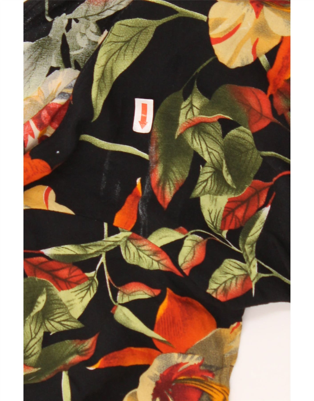 Bluză pentru femei VINTAGE Cămașă Crop UK 12 Medium Black Floral Viscose