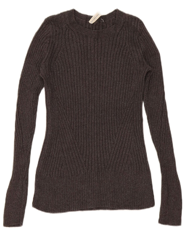 Pulover pentru femei Abercrombie & Fitch, cu gât de barca, UK 10, bumbac, gri mic
