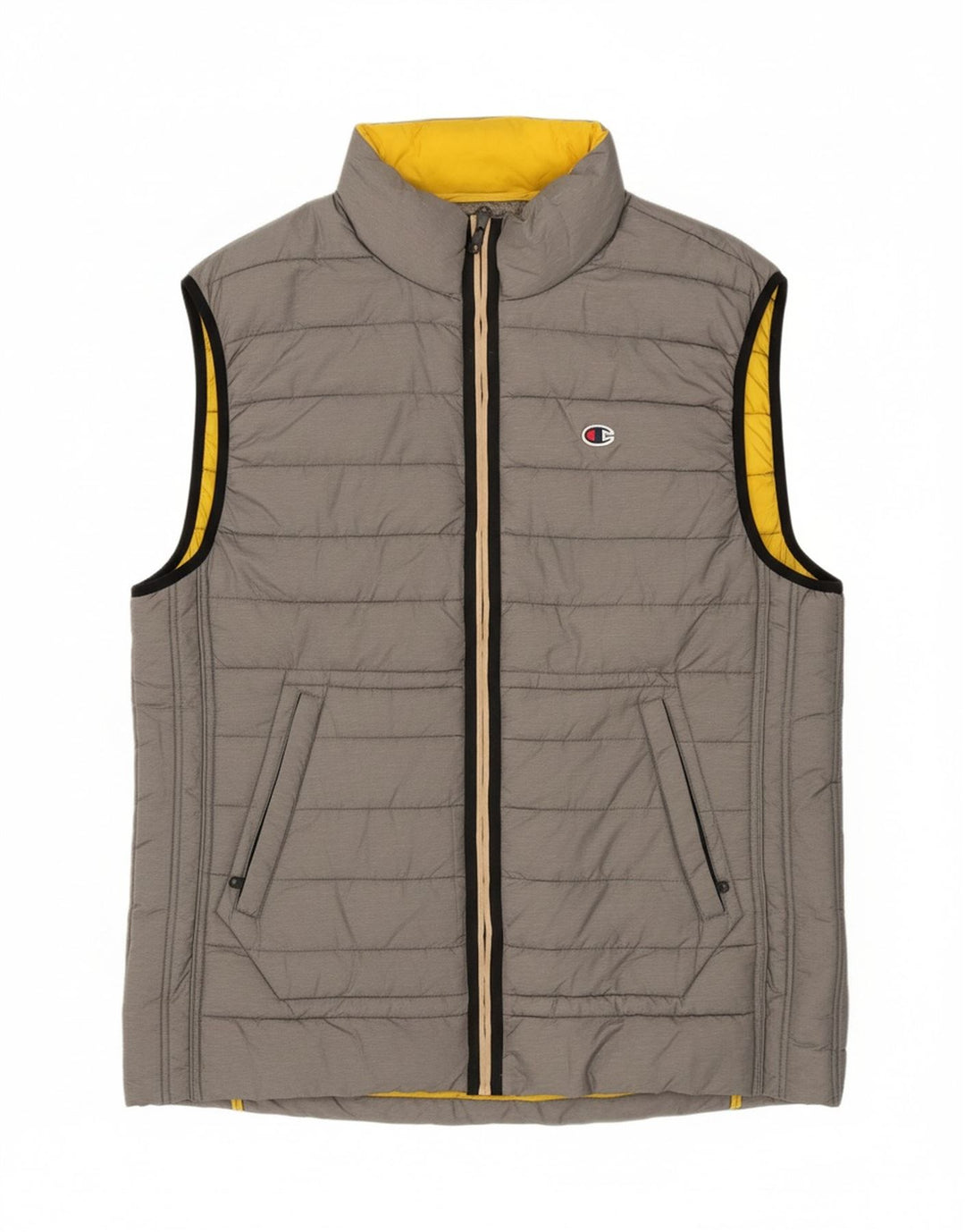 CHAMPION Mens Padded Gilet UK 44 2XL Grey Polyamide Vintage Champion and Second-Hand Champion from Messina Hembry 