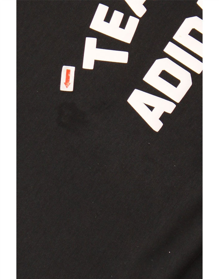 Hanorac grafic pentru bărbați ADIDAS Pulover mare din bumbac negru