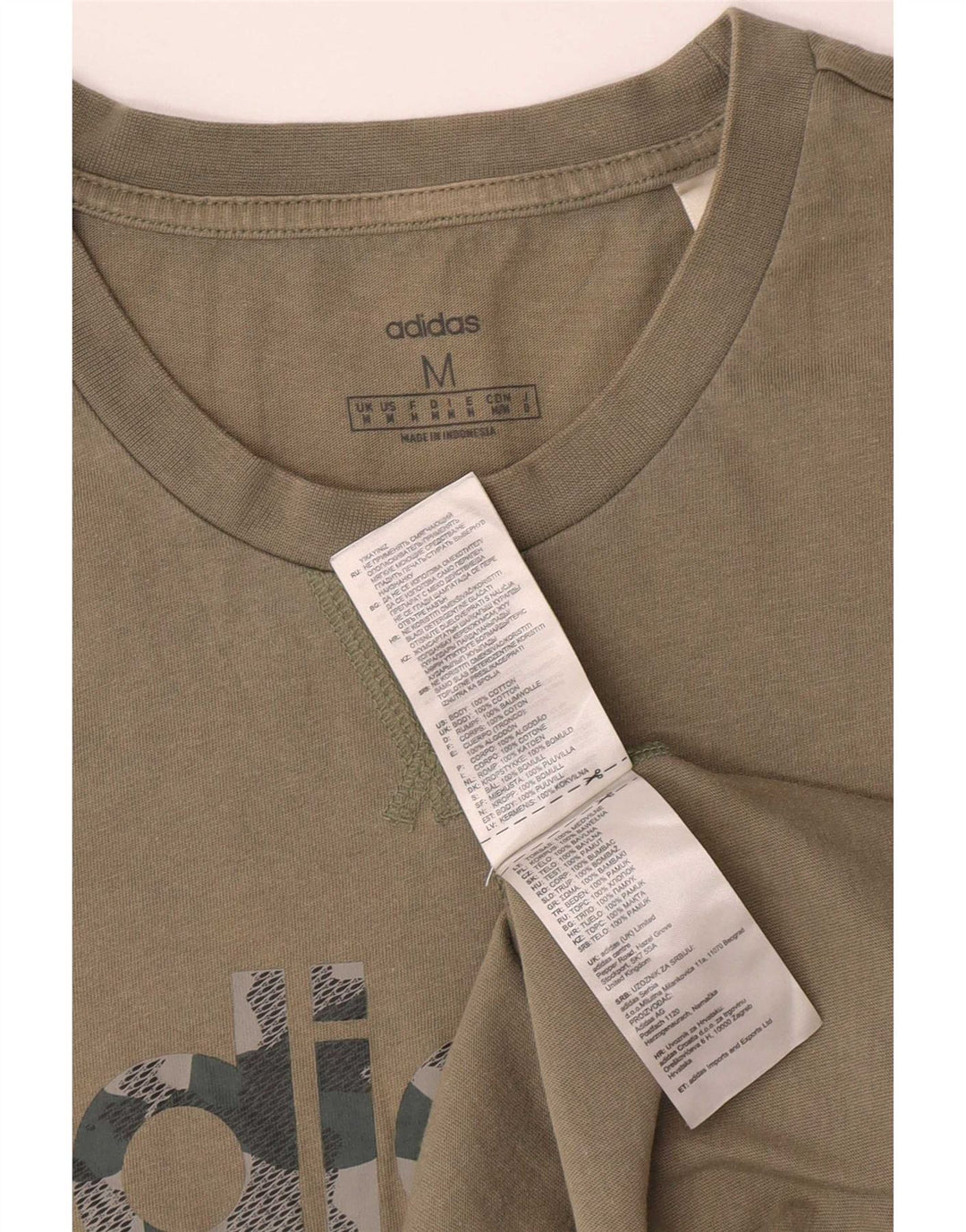 Tricou grafic pentru bărbați Adidas Top Mediu Kaki Bumbac