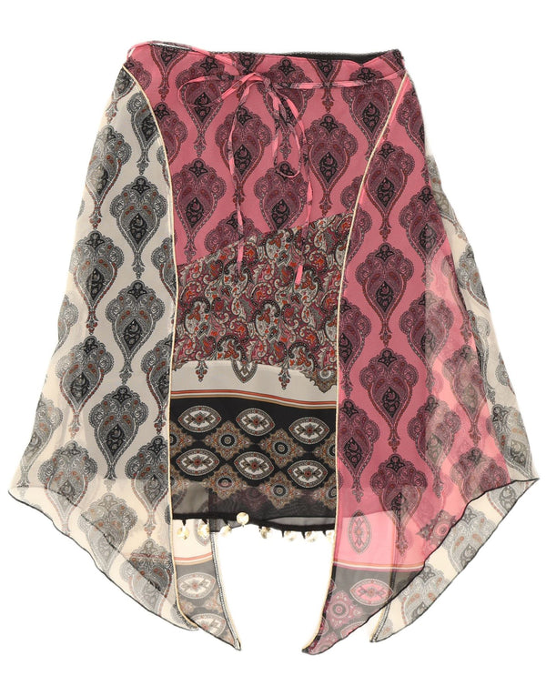 Fusta asimetrică pentru femei Kookai EU 38 Medium W28 Poliester Paisley roz