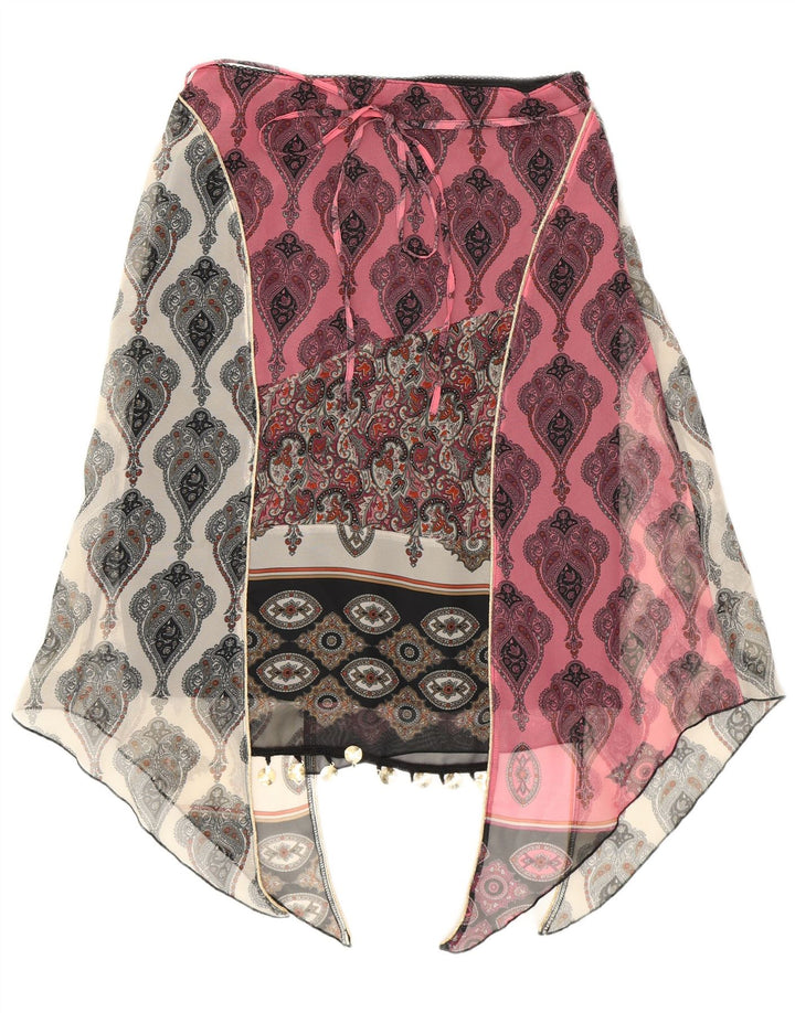Fusta asimetrică pentru femei Kookai EU 38 Medium W28 Poliester Paisley roz