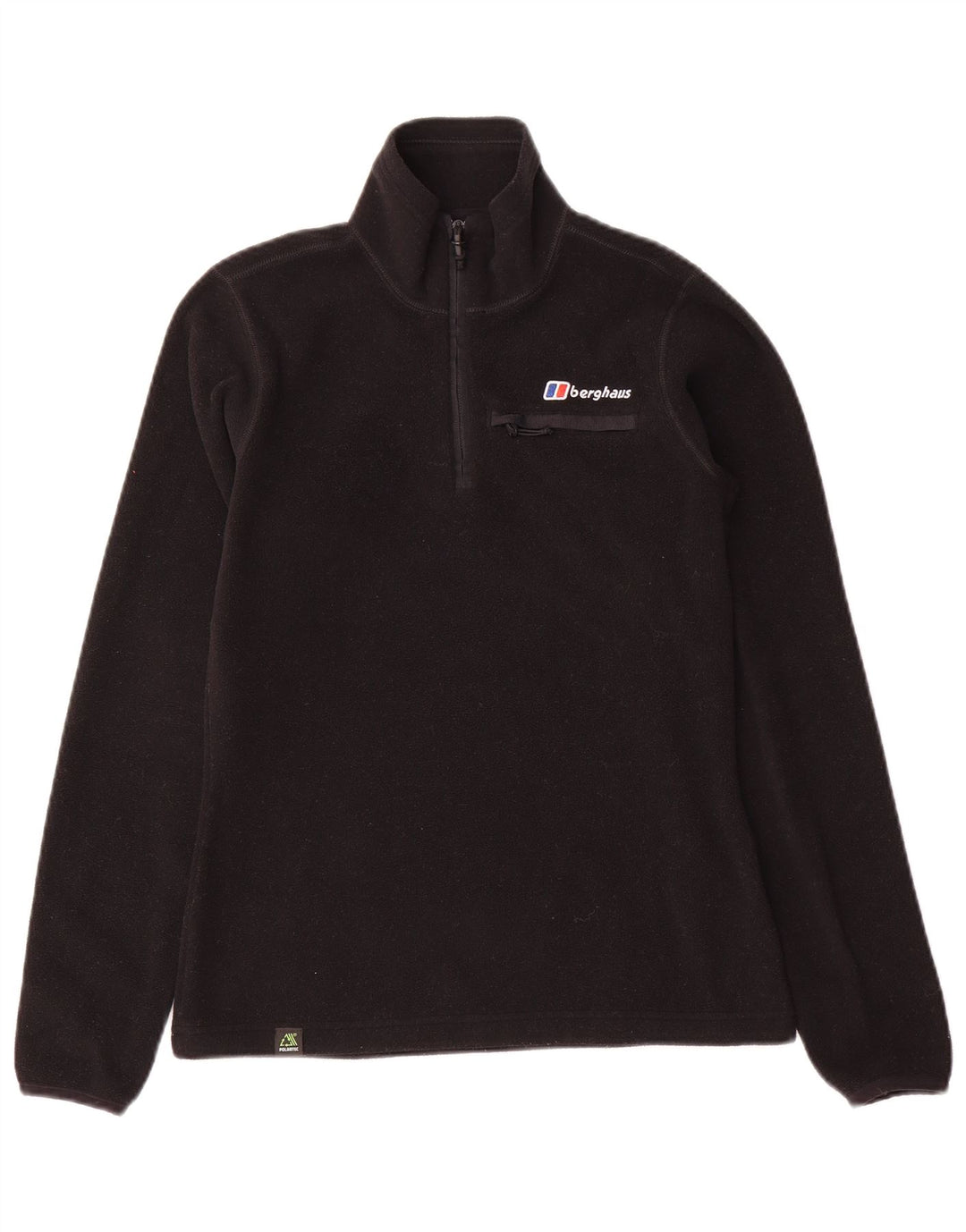 Jumper pentru femei Berghaus, cu fermoar și gât, din lână UK 8, poliester negru mic