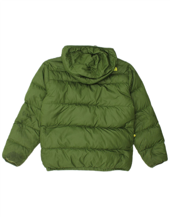 Jachetă reversibilă cu glugă The North Face pentru băieți 10-11 ani, verde mediu