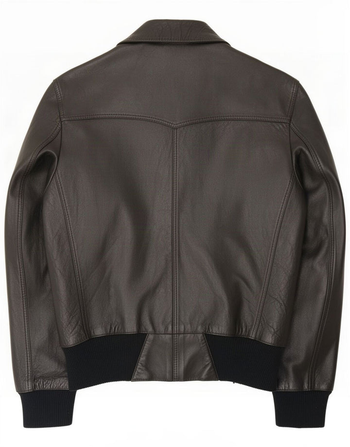 Jachetă de piele vintage pentru bărbați IT 52 XL Negru