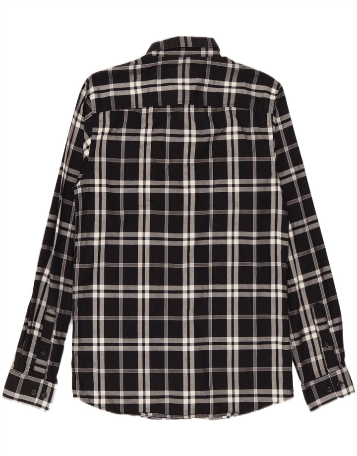 Cămașă pentru bărbați JACK & JONES, bumbac cu carouri mici, negru