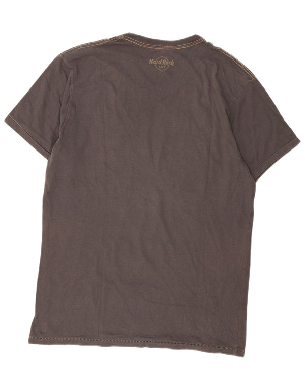 Tricou cu grafică Hollywood Hard Rock Cafe pentru bărbați Top, bumbac, gri mediu