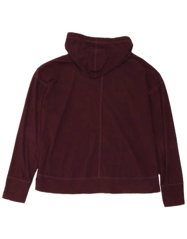 Pulover supradimensionat din lână cu glugă REEBOK pentru femei UK 14 Burgundy mediu