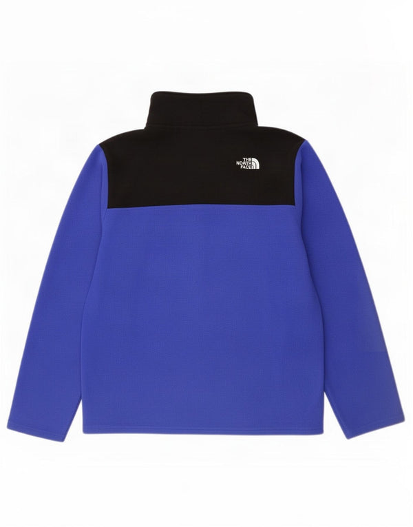 Pulover din lână The North Face pentru băieți, cu fermoar, 14-15 ani, XL, albastru, bloc de culoare