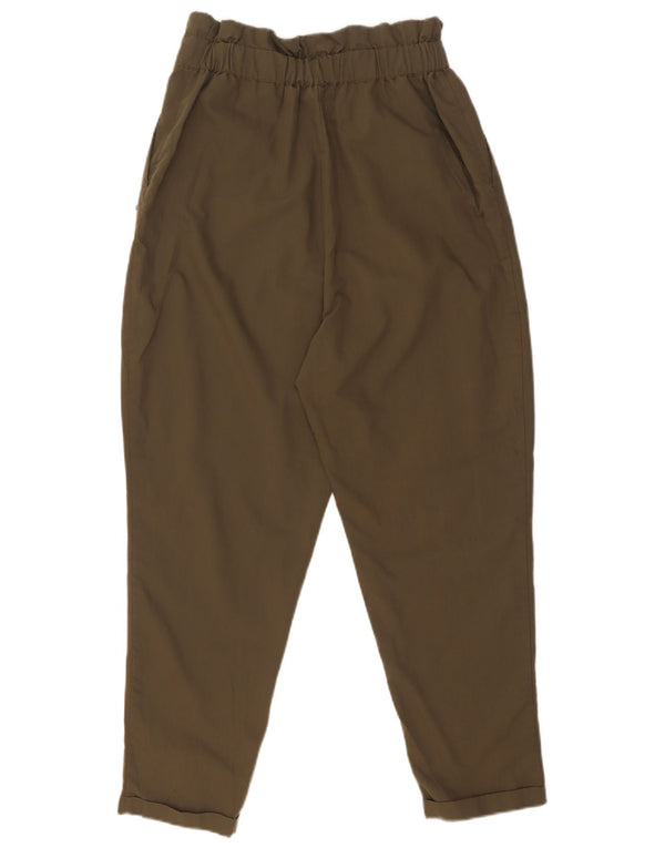 Pantaloni chino conici pentru femei cu talie înaltă Zara XS L24 L26 Kaki Poliester