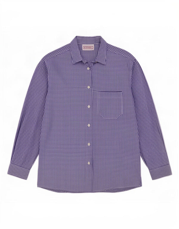 Stefanel Cămașă pentru femei UK 16 Large Blue Gingham