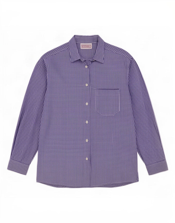 Stefanel Cămașă pentru femei UK 16 Large Blue Gingham