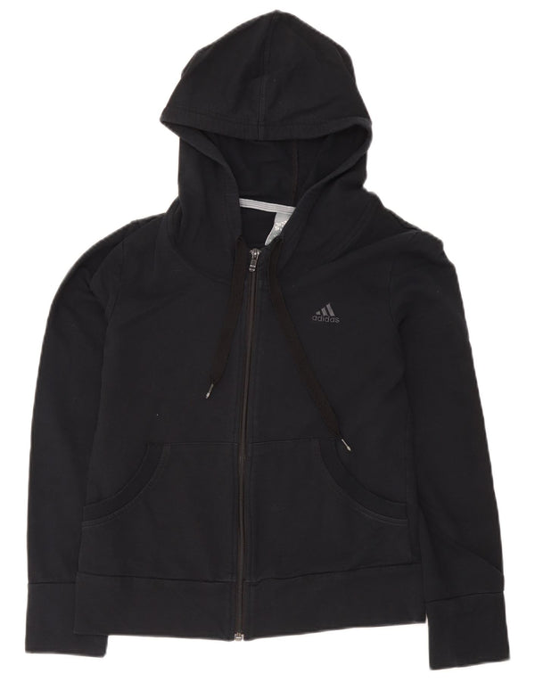 Pulover Adidas pentru femei cu fermoar, UK 14, bumbac mediu negru
