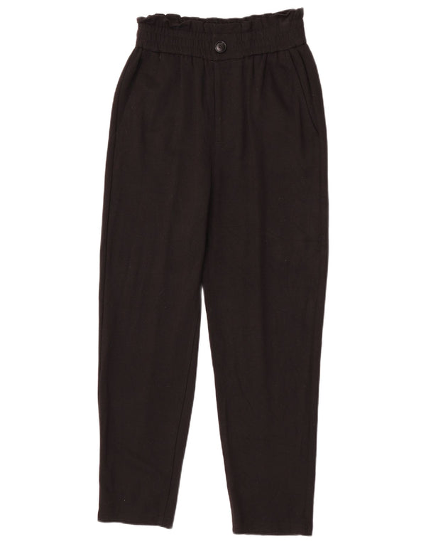 Pantaloni chino conici pentru femei cu talie înaltă Zara XS L24 L25 Viscoză neagră