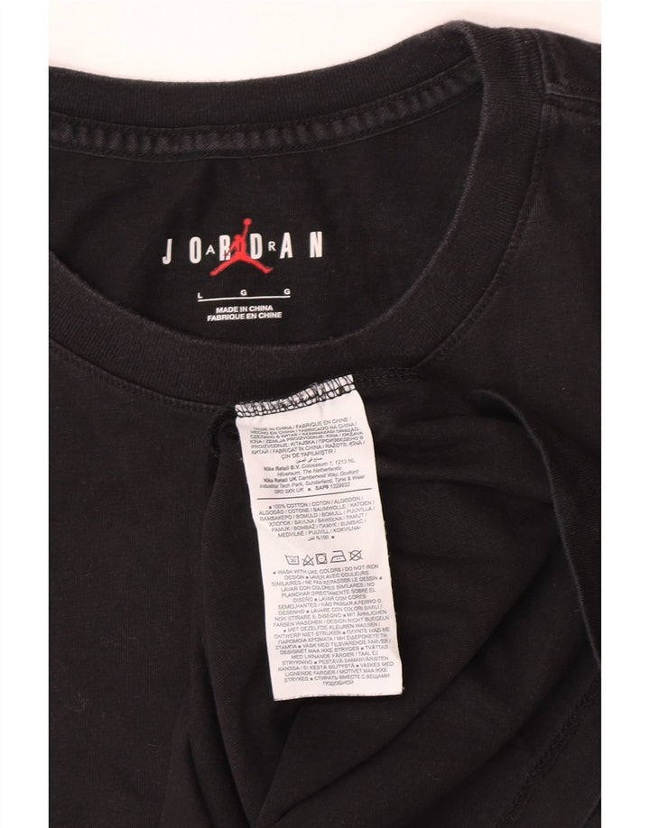 Tricou grafic Jordan pentru bărbați Top mare din bumbac negru