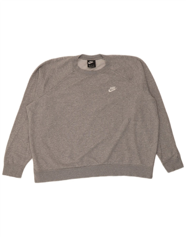 Pulover supradimensionat pentru femei Nike UK 20 2XL, bumbac cu pete gri