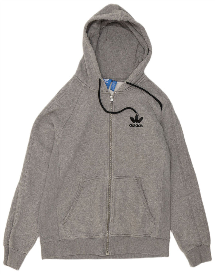 Pulover Adidas pentru bărbați, cu fermoar, bumbac cu pete, gri mediu