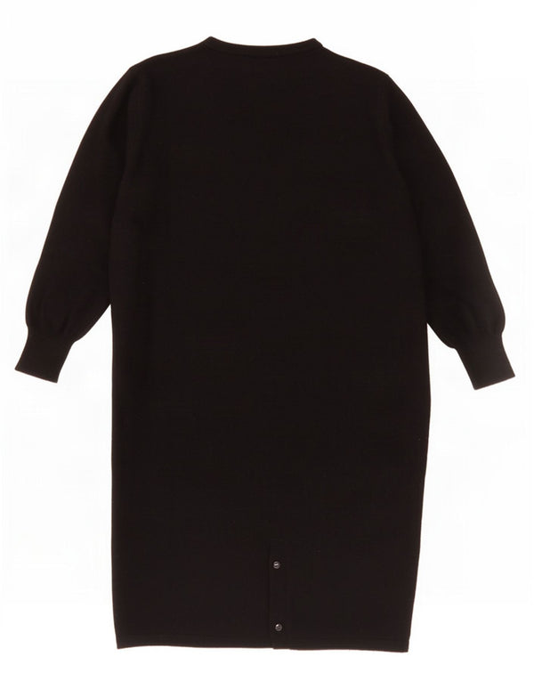 Benetton Womens Graphic Jumper Dress IT 44 Medium Black Animal Print