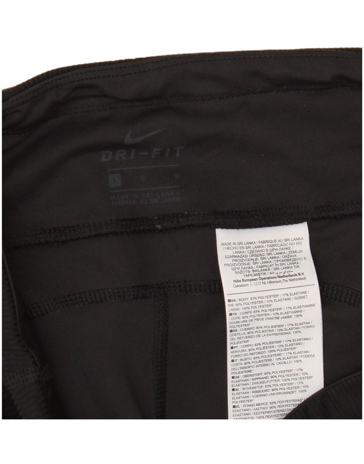Leggings grafic Nike pentru femei UK 14, mare, negru, poliester