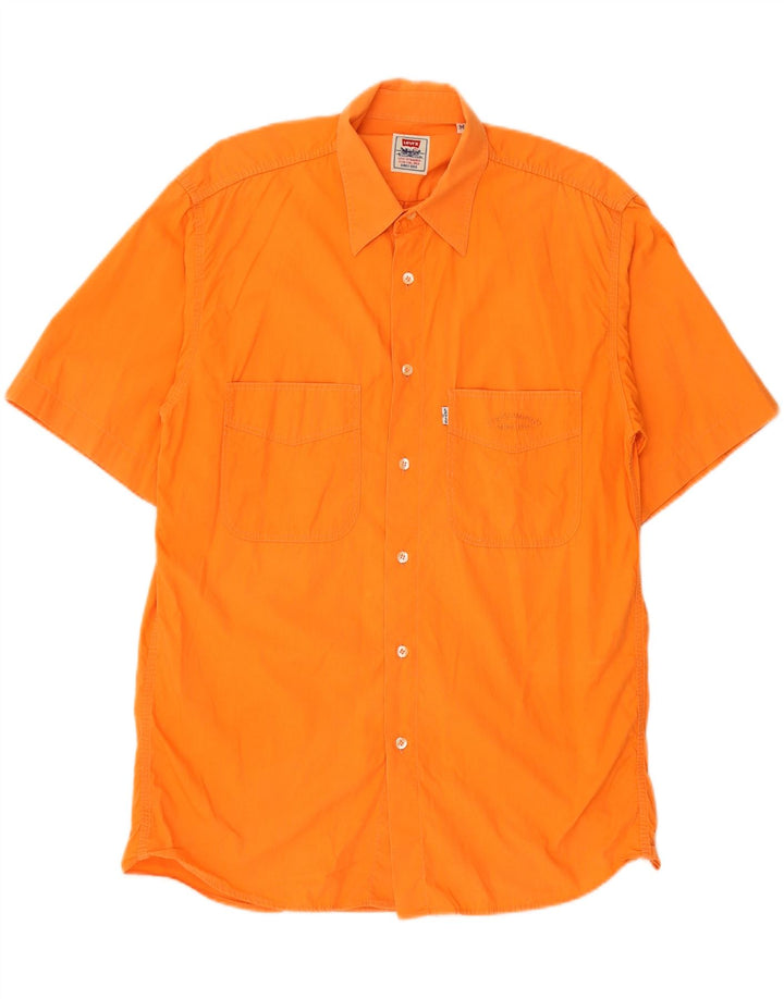 LEVI'S Mens Short Sleeve Shirt Medium Orange Cotton