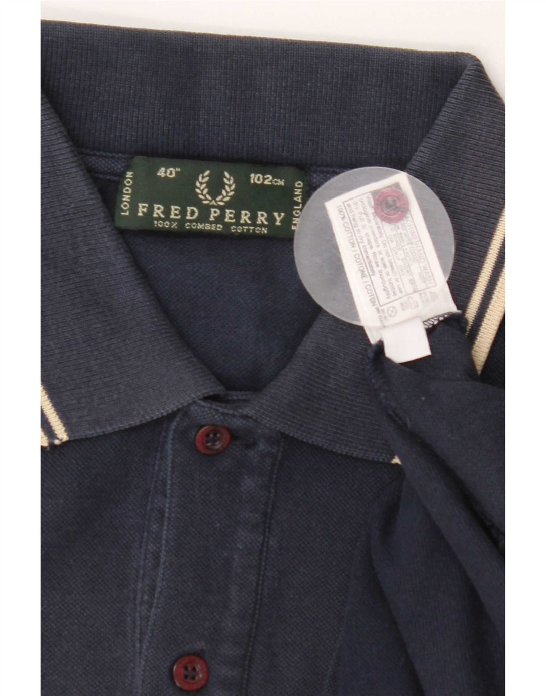 Cămașă polo Fred Perry pentru bărbați, bumbac cu dungi albastru bleumarin mediu