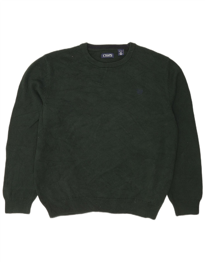 Pulover Chaps pentru bărbați, cu gât roșu, XL, bumbac verde