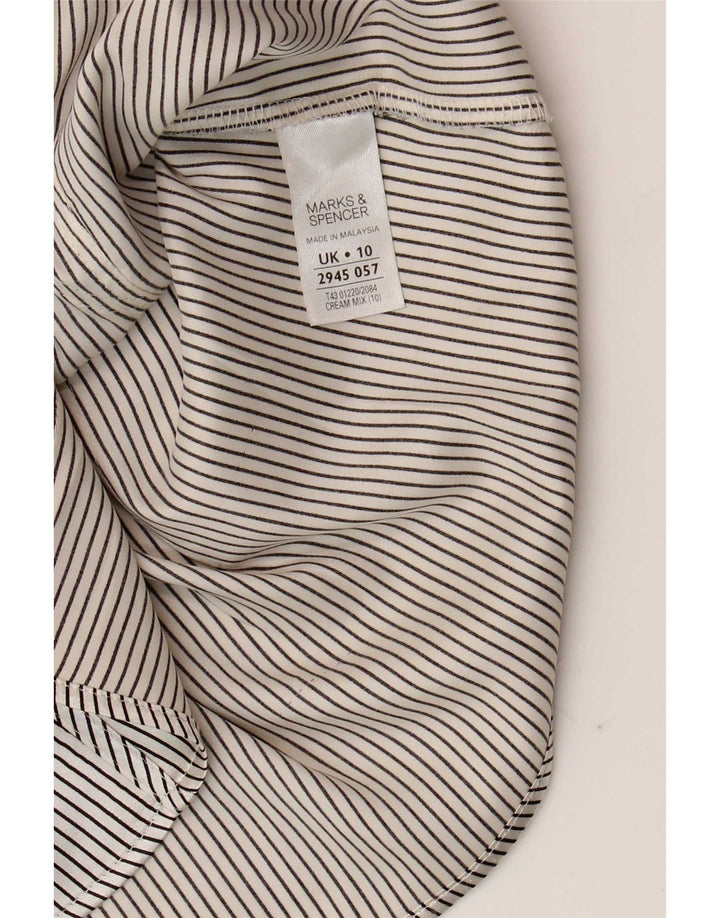 Bluză cămașă pentru femei Marks & Spencer UK 10 Mic Bej Pinstripe