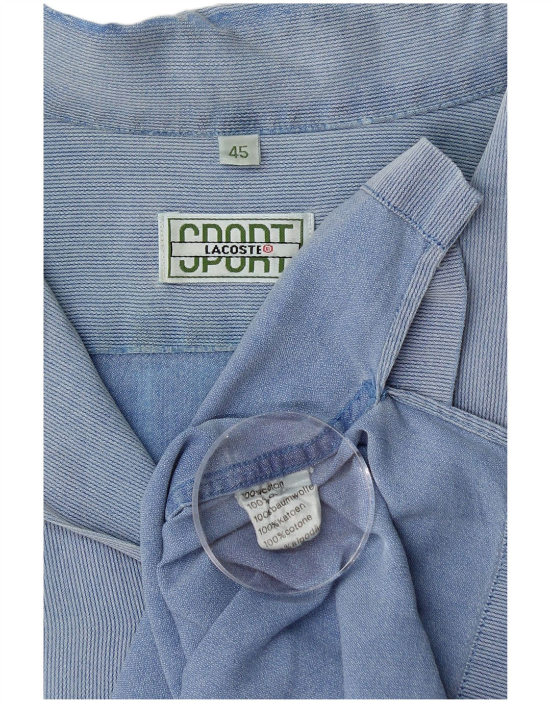 Cămașă cu mânecă scurtă pentru bărbați LACOSTE Mărimea 45 XL Bumbac cu dungi albastre