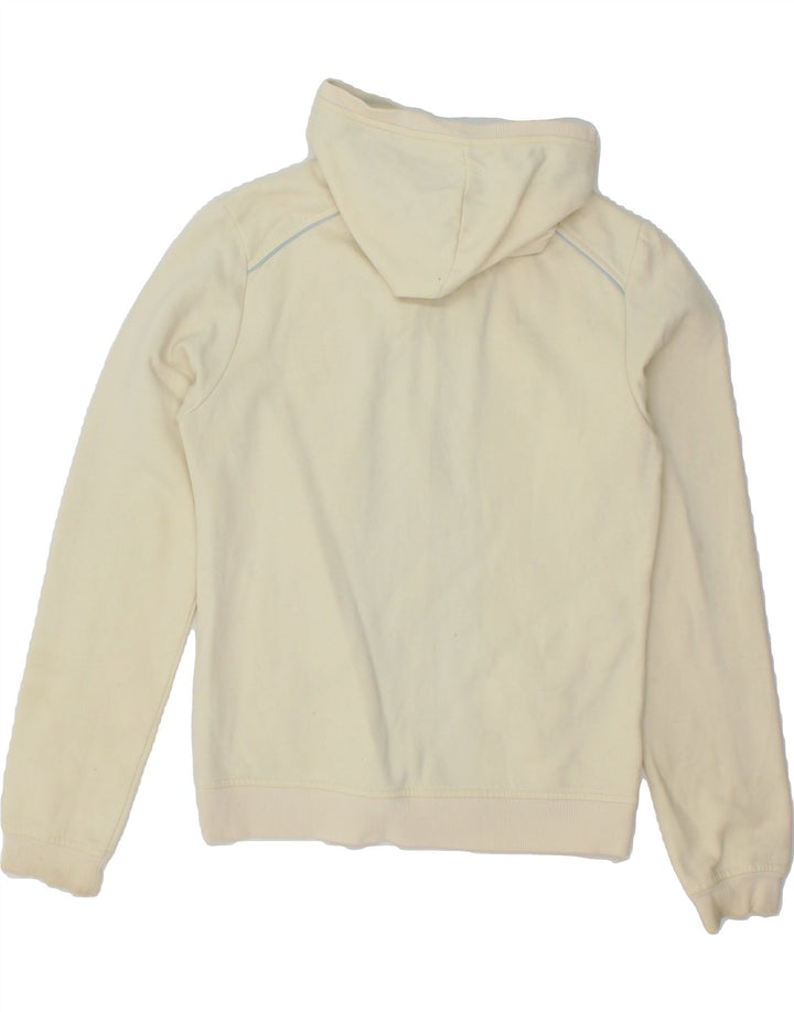 FILA Womens Graphic Zip Hoodie Sweater IT 44 Medium Off White Cotton Vintage Fila and Second-Hand Fila from Messina Hembry 