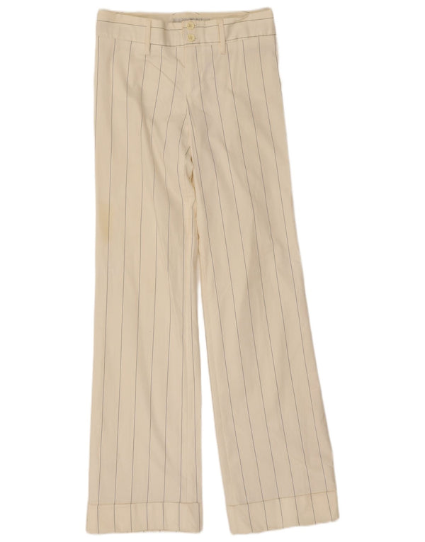 Pantaloni casual pentru femei Bootcut Zara EU 36 XS W26 L32 Bumbac cu dungi albe