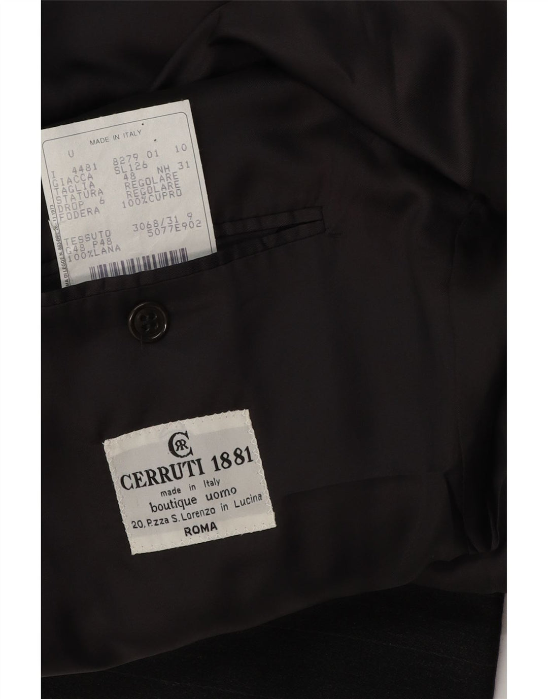 Jachetă pentru bărbați Cerruti 1881, cu două piepturi, IT 48, gri mediu, cu dungi