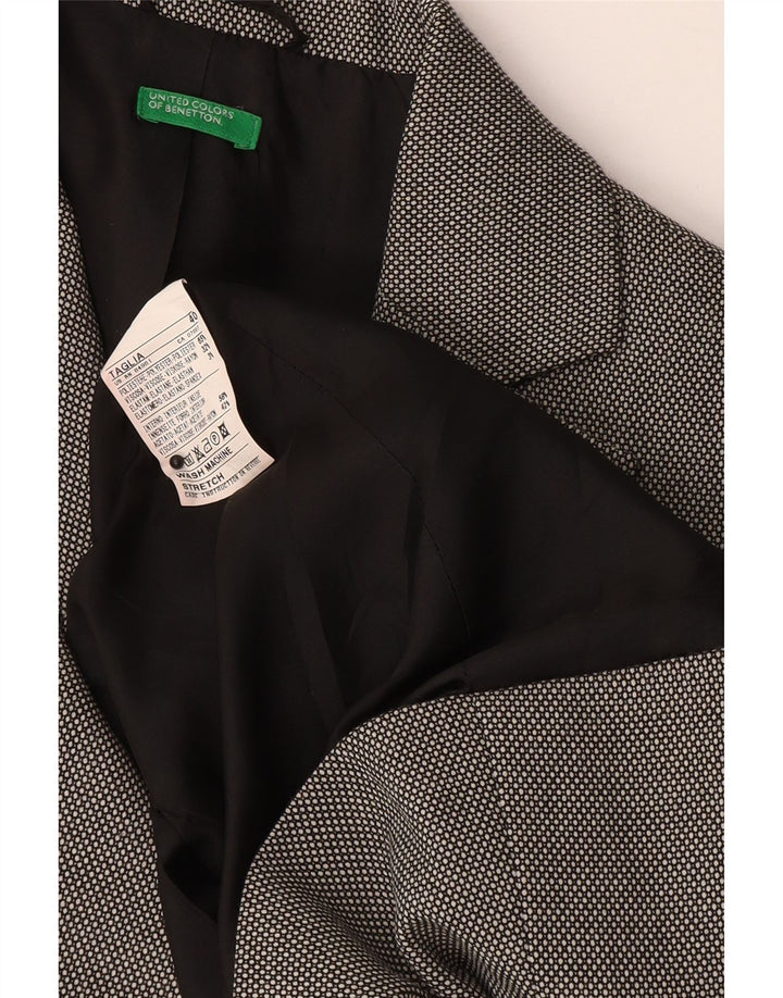 Jachetă pentru femei Benetton cu 1 nasture, UK 8, poliester cu pete gri mici