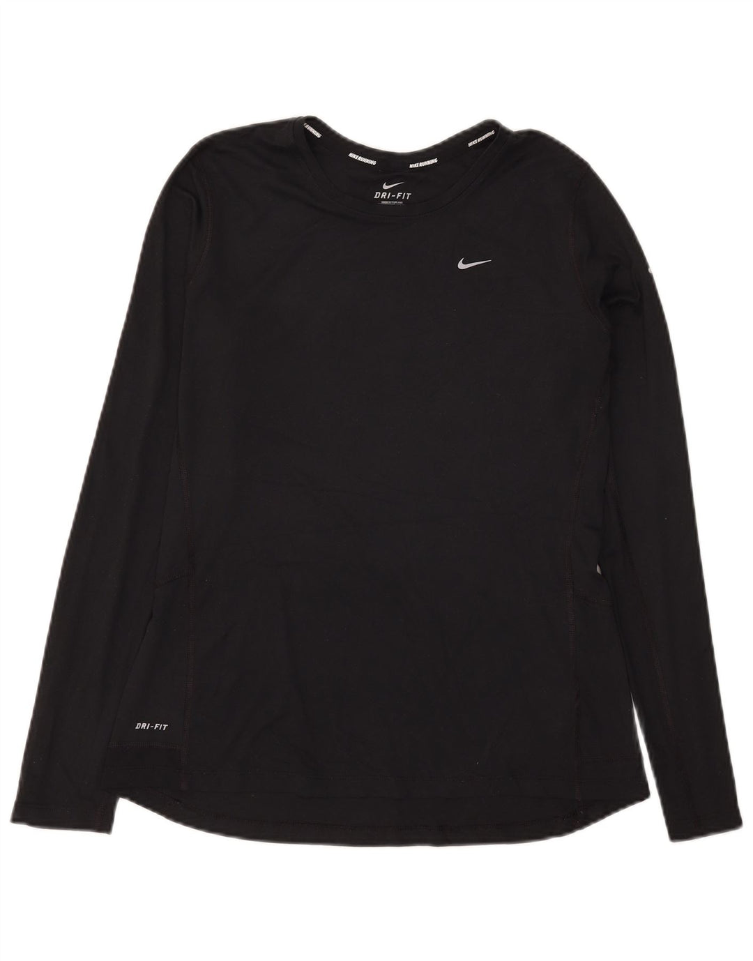 Nike Dri Fit Top cu mânecă lungă pentru femei UK 16 Poliester negru mare